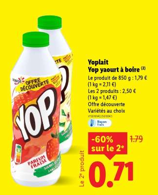Yoplait Yop yaourt à boire