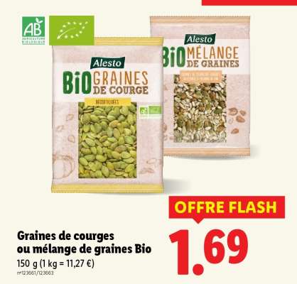 Graines de courges ou mélange de graines Bio