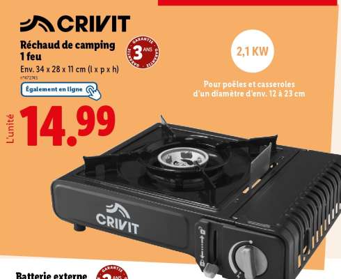 Réchaud de camping 1 feu