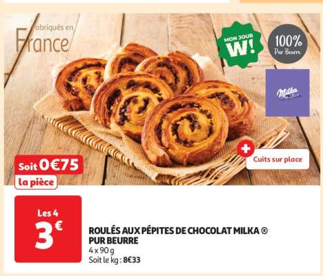 ROULÉS AUX PÉPITES DE CHOCOLAT MILKA PUR BEURRE