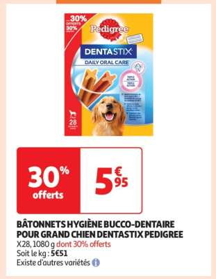BÂTONNETS HYGIÈNE BUCCO-DENTAIRE POUR GRAND CHIEN DENTASTIX PEDIGREE