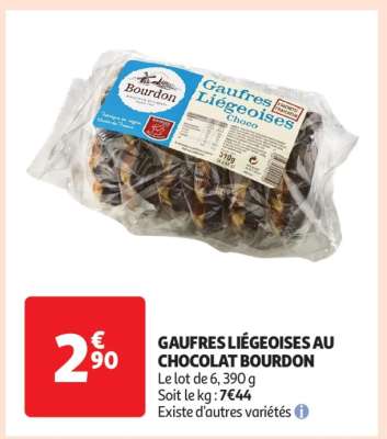 GAUFRES LIÉGEOISES AU CHOCOLAT BOURDON