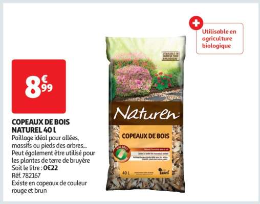 Copeaux De Bois Naturel 40 L