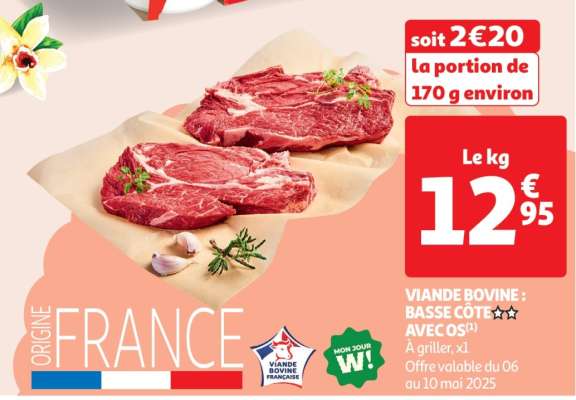 Viande Bovine : Basse Côte** Avec Os