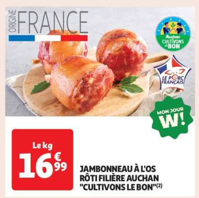 Jambonneau à l'os rôti filière Auchan "Cultivons le Bon"