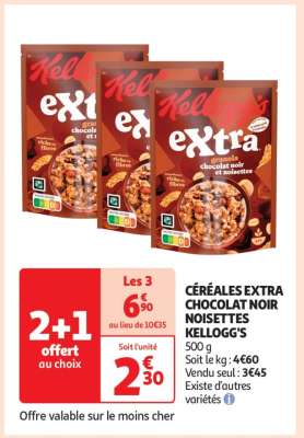 Céréales Extra  Chocolat Noir Noisettes Kellogg's