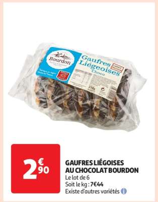 GAUFRES LIÉGEOISES AU CHOCOLAT BOURDON