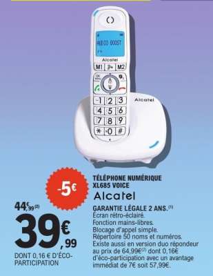 TÉLÉPHONE NUMÉRIQUE XL685 VOICE