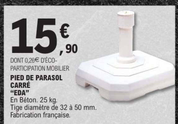 PIED DE PARASOL CARRÉ "EDA"