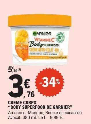 CREME CORPS "BODY SUPERFOOD DE GARNIER"