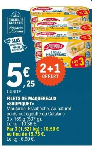 FILETS DE MAQUEREAUX 'SAUPIQUET'