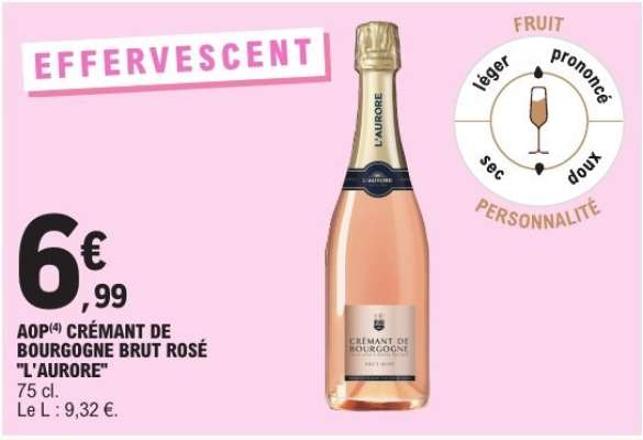 AOP(*) CRÉMANT DE BOURGOGNE BRUT ROSÉ "L'AURORE"