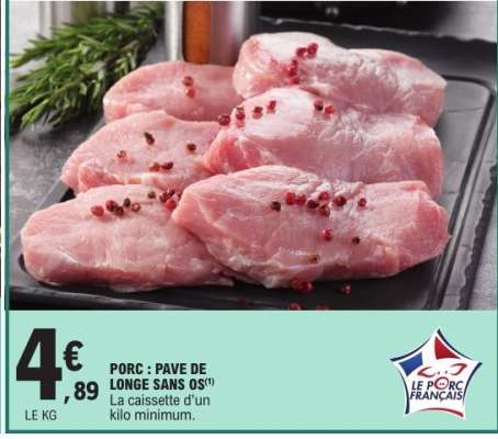 PORC : PAVÉ DE LONGE SANS OS