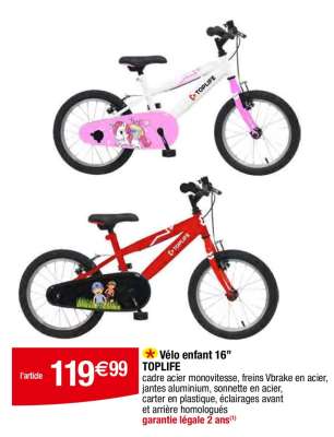 Vélo enfant 16” TOPLIFE