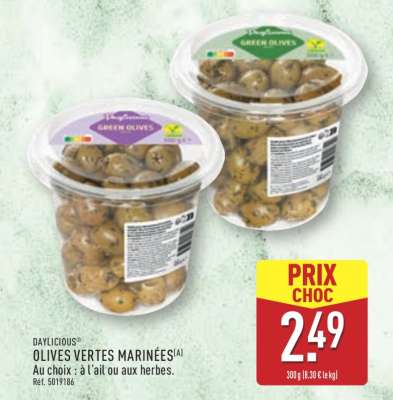 DAYLICIOUS® OLIVES VERTES MARINÉES