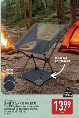 CHAISE DE CAMPING PLIABLE