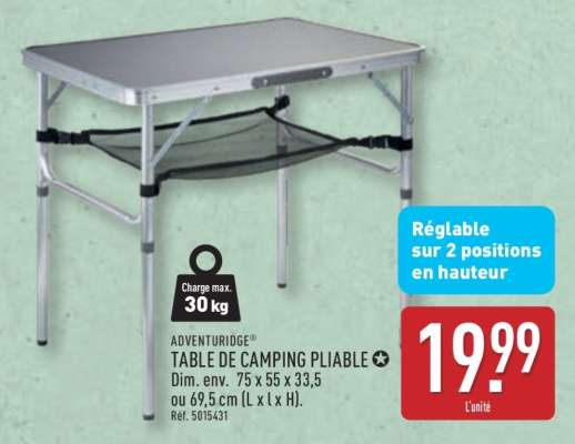TABLE DE CAMPING PLIABLE