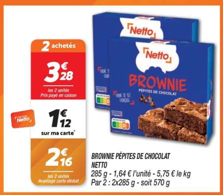 BROWNIE PÉPITES DE CHOCOLAT NETTO