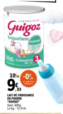 Lait de croissance en poudre 'Guigoz'