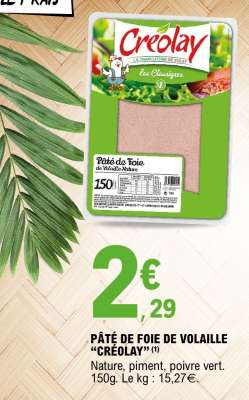 PÂTÉ DE FOIE DE VOLAILLE “CRÉOLAY”
