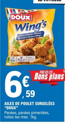 AILES DE POULET SURGELÉES “DOUX”