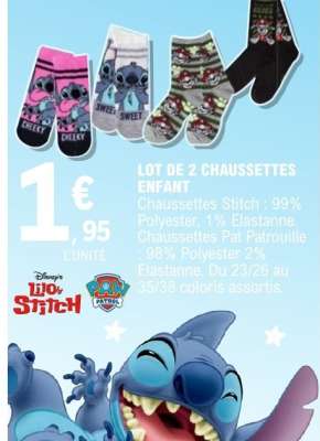 LOT DE 2 CHAUSSETTES ENFANT