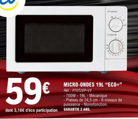 MICRO-ONDES 19L "ECO+"
