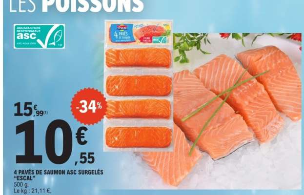 4 Pavés de Saumon ASC Surgelés "Escal"