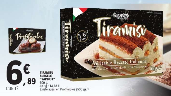 TIRAMISU SURGELE "SAPORIT"