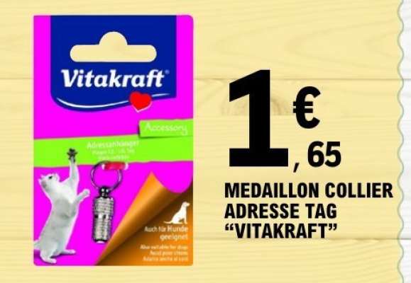 MEDAILLON COLLIER ADRESSE TAG “VITAKRAFT”