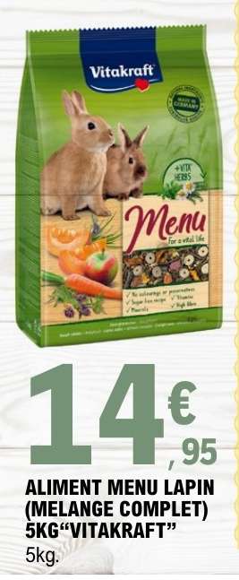 ALIMENT MENU LAPIN (MELANGE COMPLET) 5KG “VITAKRAFT”