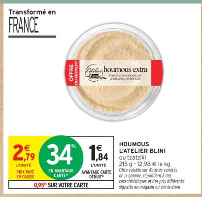 HOUMOUS L'ATELIER BLINI ou tzatziki