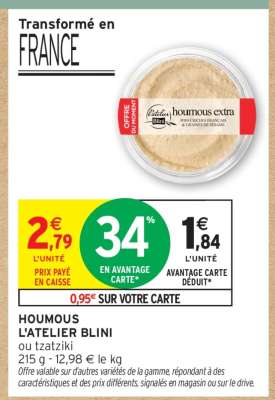 HOUMOUS L'ATELIER BLINI ou tzatziki