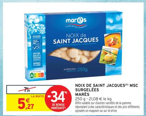 NOIX DE SAINT JACQUES MSC SURGELÉES