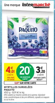 Myrtilles Surgelées Paquito