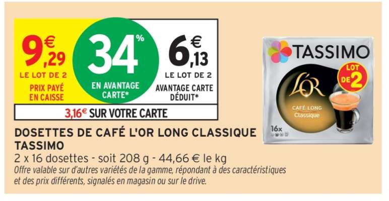 Dosettes de Café L'OR Long Classique Tassimo