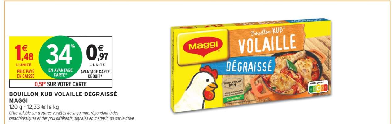Bouillon Kub Volaille Dégraissé Maggi