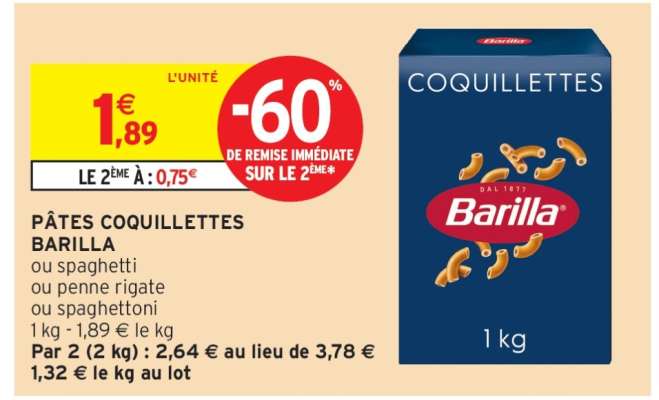 Pâtes Coquillettes Barilla