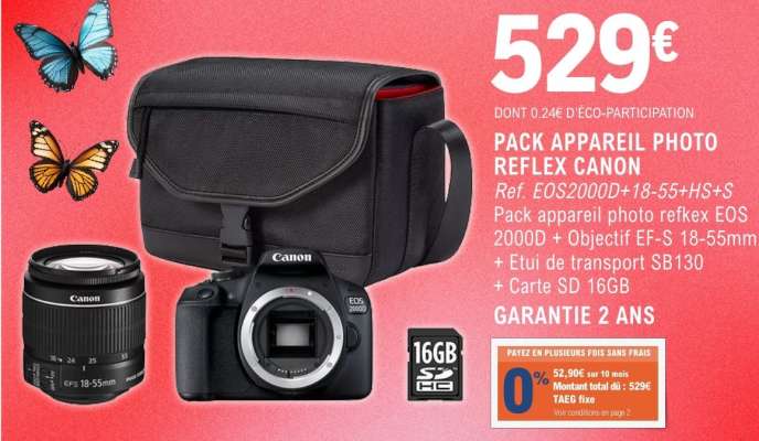PACK APPAREIL PHOTO REFLEX CANON