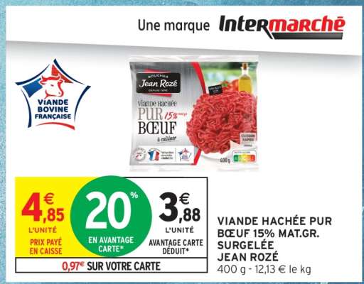 Viande Hachée Pur Bœuf 15% Mat.Gr. Surgelée Jean Rozé