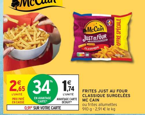 FRITES JUST AU FOUR CLASSIQUE SURGELÉES MC CAIN