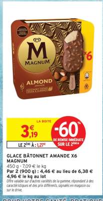 GLACE BÂTONNET AMANDE X6 MAGNUM