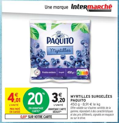 Myrtilles Surgelées Paquito