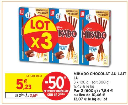 Mikado Chocolat Au Lait Lu