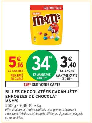 BILLES CHOCOLATÉES CACAHUÈTE ENROBÉES DE CHOCOLAT M&M'S