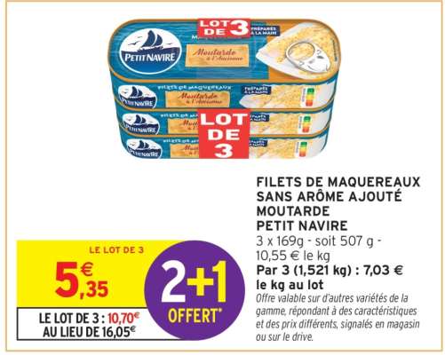 Filets de Maquereaux Sans Arôme Ajouté Moutarde Petit Navire