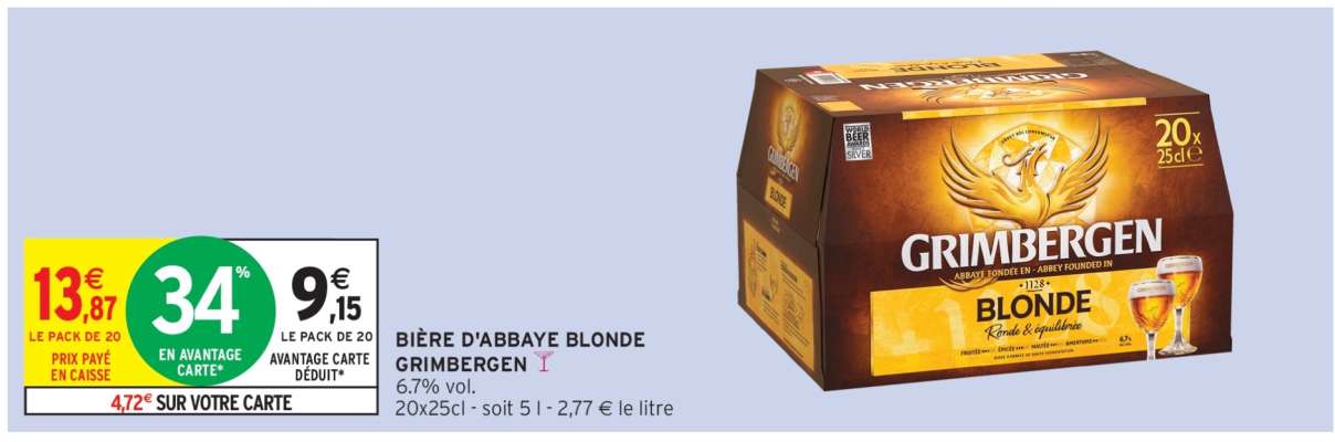BIÈRE D'ABBAYE BLONDE GRIMBERGEN