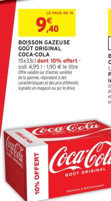 BOISSON GAZEUSE GOÛT ORIGINAL COCA-COLA
