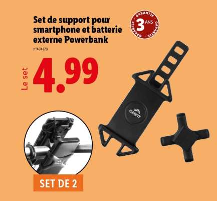 Set de support pour smartphone et batterie externe Powerbank