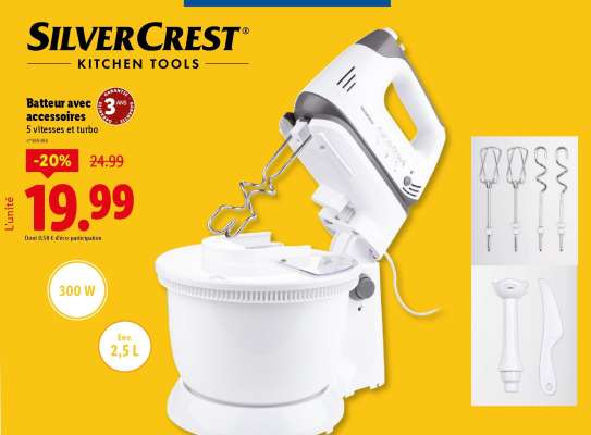 SilverCrest Batteur avec accessoires